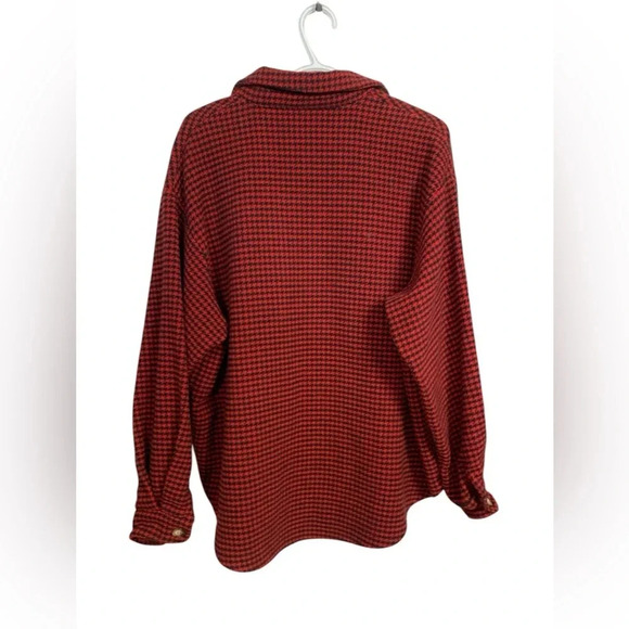MISSGUIDED oversized Shacket red and black herringbone, button down shirt - Picture 3 of 4